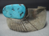 Incredible Armadillo Sterling Silver Turquoise Vintage Native American Jewelry Navajo Bracelet Cuff Old-Nativo Arts