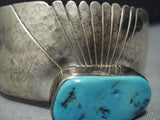 Incredible Armadillo Sterling Silver Turquoise Vintage Native American Jewelry Navajo Bracelet Cuff Old-Nativo Arts