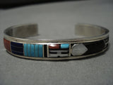 Incredible Don Dewa Sterling Silver Native American Turquoise Inlay Bracelet-Nativo Arts