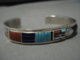 Incredible Don Dewa Sterling Silver Native American Turquoise Inlay Bracelet-Nativo Arts
