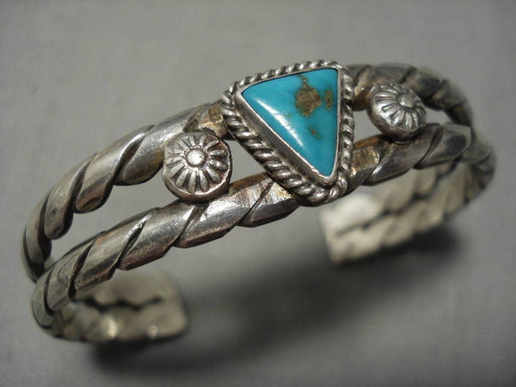 Incredible Double Coil Vintage Navajo Sterling Silver Native American Bracelet-Nativo Arts