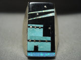Incredible 'Flying Meteor' Turquoise Pueblo Nightsky Native American Jewelry Silver Ring-Nativo Arts