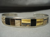 Incredible Navajo **ancient Tree Sap** Native American Jewelry Silver Thicker Bracelet-Nativo Arts