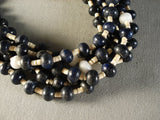 Incredible Navajo Native American Jewelry jewelry 'Rounded Lapis And Pearl' Heishi Necklace-Nativo Arts