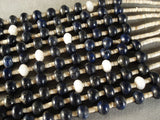 Incredible Navajo Native American Jewelry jewelry 'Rounded Lapis And Pearl' Heishi Necklace-Nativo Arts