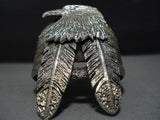 Incredible Navajo Native American Jewelry Proud Eagle Sterling Silver Bracelet-Nativo Arts