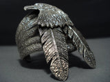Incredible Navajo Native American Jewelry Proud Eagle Sterling Silver Bracelet-Nativo Arts