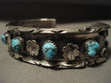 Incredible Rare Turquoise Last Chance Mine Vintage Navajo Native American Jewelry Silver Bracelet-Nativo Arts