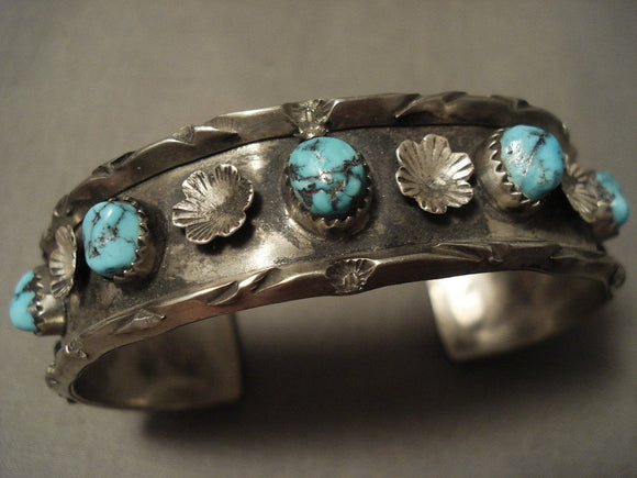 Incredible Rare Turquoise Last Chance Mine Vintage Navajo Native American Jewelry Silver Bracelet-Nativo Arts