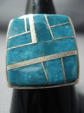 Incredible Rare Vintage Taos Turquoise Bobby Lujan Sterling Silver Ring-Nativo Arts