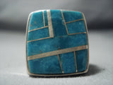 Incredible Rare Vintage Taos Turquoise Bobby Lujan Sterling Silver Ring-Nativo Arts