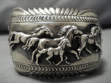 Incredible Running Horse Vintage Native American Navajo Sterling Silver Bracelet-Nativo Arts