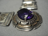 Incredible Russ Sam Vintage Native American Navajo Sterling Silver Amethyst Gold Necklace-Nativo Arts