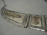 Incredible Russ Sam Vintage Native American Navajo Sterling Silver Amethyst Gold Necklace-Nativo Arts