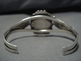 Incredible Sky Blue Turquoise Vintage Native American Navajo Sterling Silver Leaf Bracelet-Nativo Arts