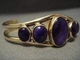 Incredible Solid 14k Gold Sugulite Vintage Navajo Native American Jewelry jewelry Bracelet-Nativo Arts