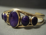 Incredible Solid 14k Gold Sugulite Vintage Navajo Native American Jewelry jewelry Bracelet-Nativo Arts