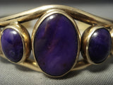 Incredible Solid 14k Gold Sugulite Vintage Navajo Native American Jewelry jewelry Bracelet-Nativo Arts