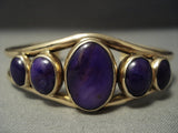 Incredible Solid 14k Gold Sugulite Vintage Navajo Native American Jewelry jewelry Bracelet-Nativo Arts