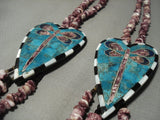 Incredible Talent Santo Domingo Puple Shell Native American Jewelry Silver Turquoise Necklace-Nativo Arts