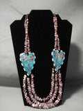 Incredible Talent Santo Domingo Puple Shell Native American Jewelry Silver Turquoise Necklace-Nativo Arts