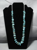 Incredible Vintage Longer Native American Jewelry Navajo Turquoise Necklace Old-Nativo Arts
