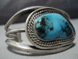 Incredible Vintage Native American Jewelry Navajo Bisbee Turquoise Sterling Silver Bracelet Old-Nativo Arts