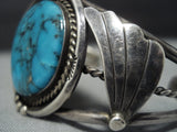 Incredible Vintage Native American Jewelry Navajo Blue Diamond Turquoise Sterling Silver Bracelet Old-Nativo Arts