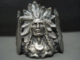 Incredible Vintage Native American Jewelry Navajo Cheif Sterling Silver Bracelet-Nativo Arts