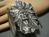 Incredible Vintage Native American Jewelry Navajo Cheif Sterling Silver Bracelet-Nativo Arts