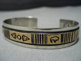 Incredible Vintage Native American Jewelry Navajo Gold Sterling Silver Bracelet Cuff-Nativo Arts