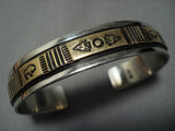 Incredible Vintage Native American Jewelry Navajo Gold Sterling Silver Bracelet Cuff-Nativo Arts