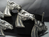 Incredible Vintage Native American Jewelry Navajo Horse Shoe Sterling Silver Concho Belt Old- 437 Grams!-Nativo Arts