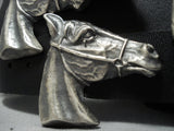 Incredible Vintage Native American Jewelry Navajo Horse Shoe Sterling Silver Concho Belt Old- 437 Grams!-Nativo Arts