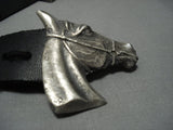 Incredible Vintage Native American Jewelry Navajo Horse Shoe Sterling Silver Concho Belt Old- 437 Grams!-Nativo Arts