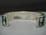 Incredible Vintage Native American Jewelry Navajo Midnight Kachina Turquoise Sterling Silver Bracelet-Nativo Arts