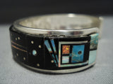 Incredible Vintage Native American Jewelry Navajo Midnight Kachina Turquoise Sterling Silver Bracelet-Nativo Arts