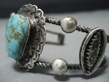 Incredible Vintage Native American Jewelry Navajo Royston Turquoise Sterling Silver Bracelet-Nativo Arts