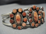 Incredible Vintage Native American Jewelry Navajo Spiny Oyster Signed Sterling Silver Cuff Bracelet-Nativo Arts