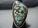 Incredible Vintage Native American Jewelry Navajo Sterling Silver Mint Green Turquoise Ring-Nativo Arts