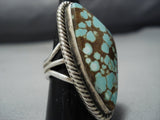 Incredible Vintage Native American Jewelry Navajo Sterling Silver Mint Green Turquoise Ring-Nativo Arts