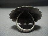 Incredible Vintage Native American Jewelry Navajo Sterling Silver Rhodocyte Flower Ring Old-Nativo Arts