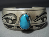 Incredible Vintage Native American Jewelry Navajo Sterling Silver Turquoise Bracelet Old-Nativo Arts
