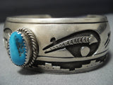 Incredible Vintage Native American Jewelry Navajo Sterling Silver Turquoise Bracelet Old-Nativo Arts