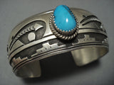 Incredible Vintage Native American Jewelry Navajo Sterling Silver Turquoise Bracelet Old-Nativo Arts