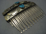 Incredible Vintage Native American Jewelry Navajo Sterling Silver Turquoise Hair Combs Barrtte Pin-Nativo Arts