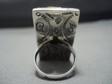 Incredible Vintage Native American Jewelry Navajo Sterling Silver Turquoise Orange Ring-Nativo Arts