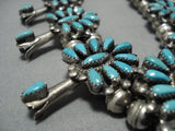 Incredible Vintage Native American Jewelry Navajo Sterling Silver Turquoise Squash Blossom Necklace Old-Nativo Arts