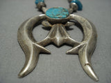 Incredible Vintage Native American Jewelry Navajo Turquoise Nugget Oblong Bead Sterling Silver Necklace-Nativo Arts