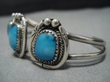 Incredible Vintage Native American Jewelry Navajo Turquoise Sterling Silver Bracelet Cuff Old Pawn-Nativo Arts